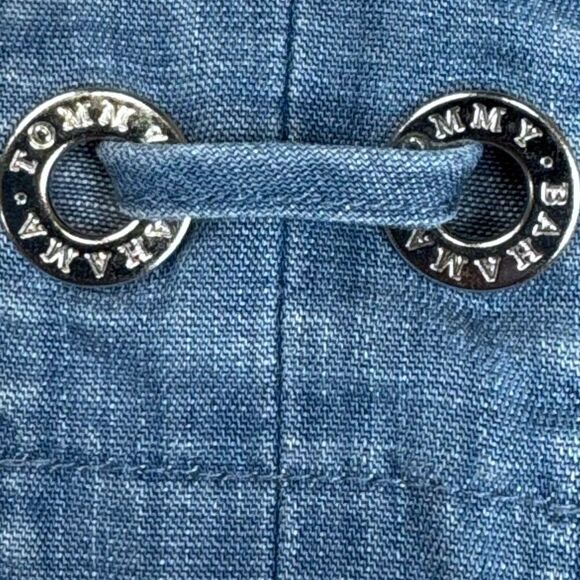 Tommy Bahama Tencel Denim Chambrey Sleeveless Lace Up Tank Top - Picture 6 of 7